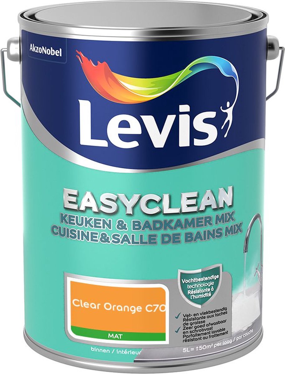 Levis - Easyclean Keuken & Badkamer Mix - Clear Orange C70 - Mengverf - 5 L