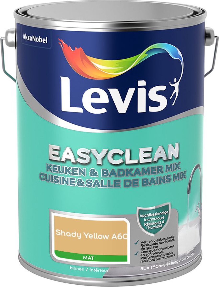 Levis - Easyclean Keuken & Badkamer Mix - Shady Yellow A60 - Mengverf - 5 L