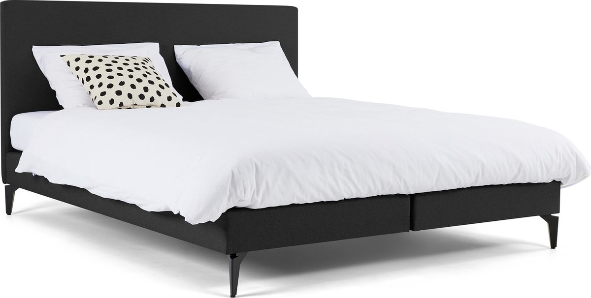 Maxi Boxspring Cisano met Silver Pocket Deluxe Foam matras - 140 x 200 cm - dark grey