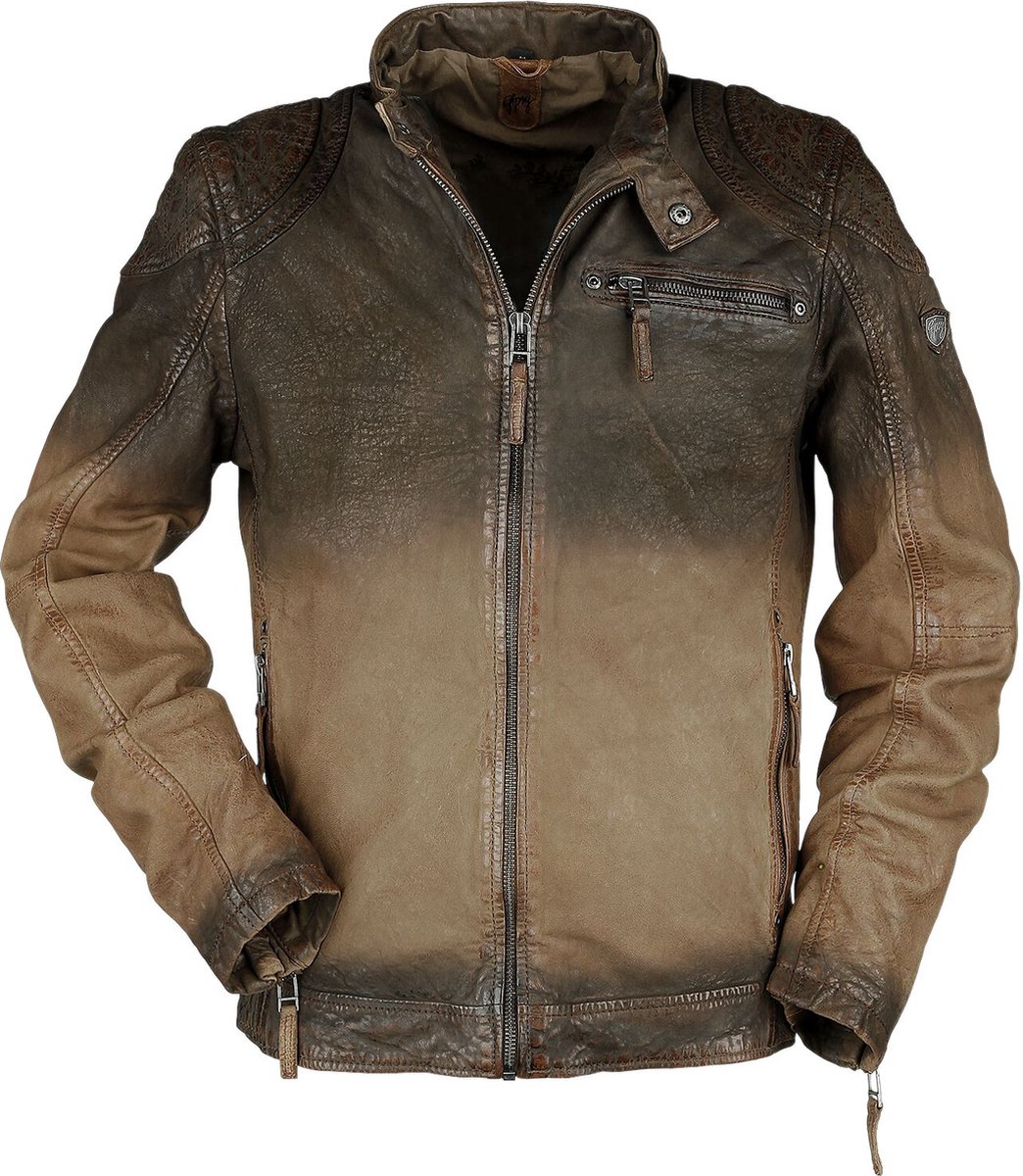 Gipsy Arne Slim Fit Heren Lederen jas - donkerbruin - XL