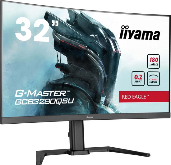 iiyama G-Master GCB3280QSU-B2 Red Eagle - 32 inch - QHD - VA - 180 Hz - Verstelbaar - Curved