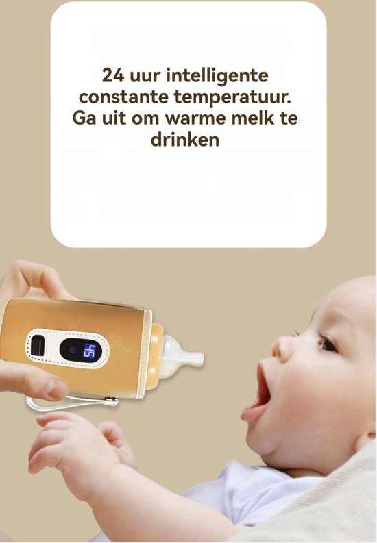 Flessenwarmer-Flessenwarmer onderweg-21 versnellingen - 42 graden constante temperatuur - Intelligente digitale - USB oplaadbaar- Waterdicht en vuilafstotend-Geschikt voor alle soorten melkflessen - Gemakkelijk mee te nemen-Blauw van Merkloos — afbeelding 4
