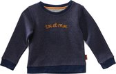 Little Label - raglan sweater - blue copper sparkle TOI - maat: 122/128 - bio-katoen