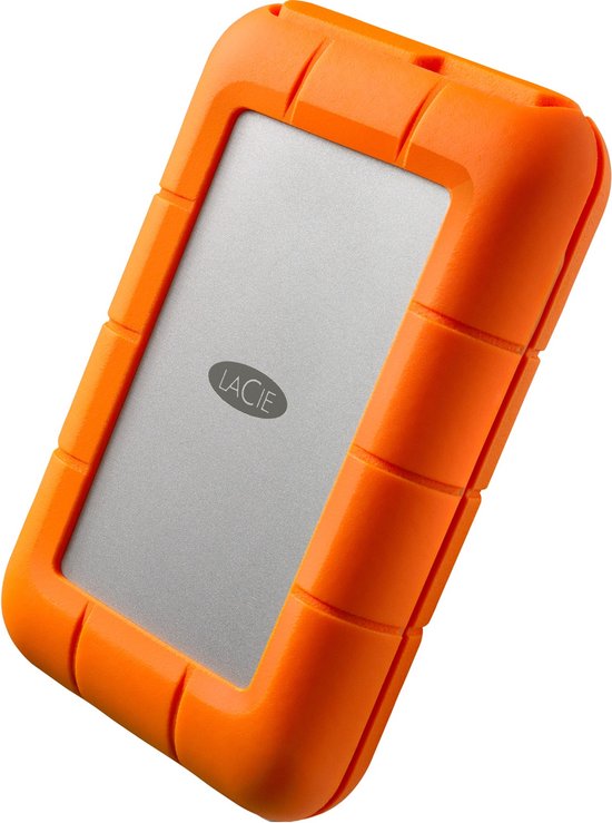 LaCie Rugged USB-C disque dur externe 1000 Go Orange, Argent