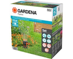 GARDENA Complete Pipeline Startset met zwenksproeier - flexibel oppervlaktes van 9 tot 216 m²