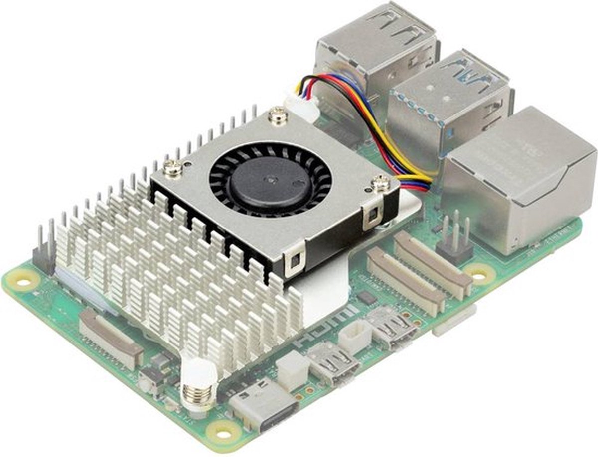 Raspberry Pi 5 Behuizing Zwart Met Koellichamen - Volledige Poorttoegang En GPIO