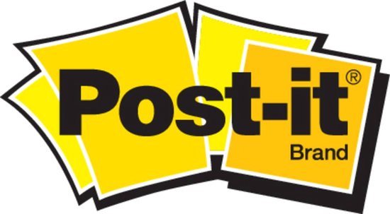 Logo van Post-it Brand met gele post-its.