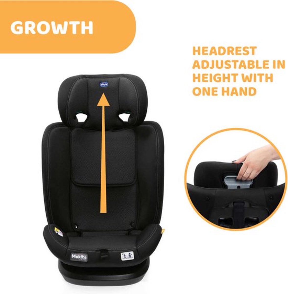 Chicco Autostoel I-Size Mokita Classic Black, isofix , (15 maanden - 12 jaar) – foto 3