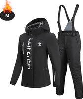 LZPCarra Skipak voor dames, eendelig, warm ski-jack met bontcapuchon, sneeuwpak, vintage skikledingset, outdoor, sneeuw, jumpsuit, skioverall, waterdicht, volledig lichaam, skipak, winter, warm skiën