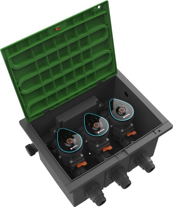 GARDENA Bluetooth 9V Ventielbox met 3 Sproeiventielen, App-besturing, Automatische Tuinbesproeiing
