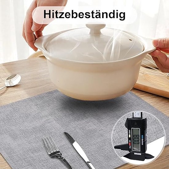 Omtofo Set Van 8 Placemats, Hittebestendige Dubbelzijdige Onderzetters Waterafstotende