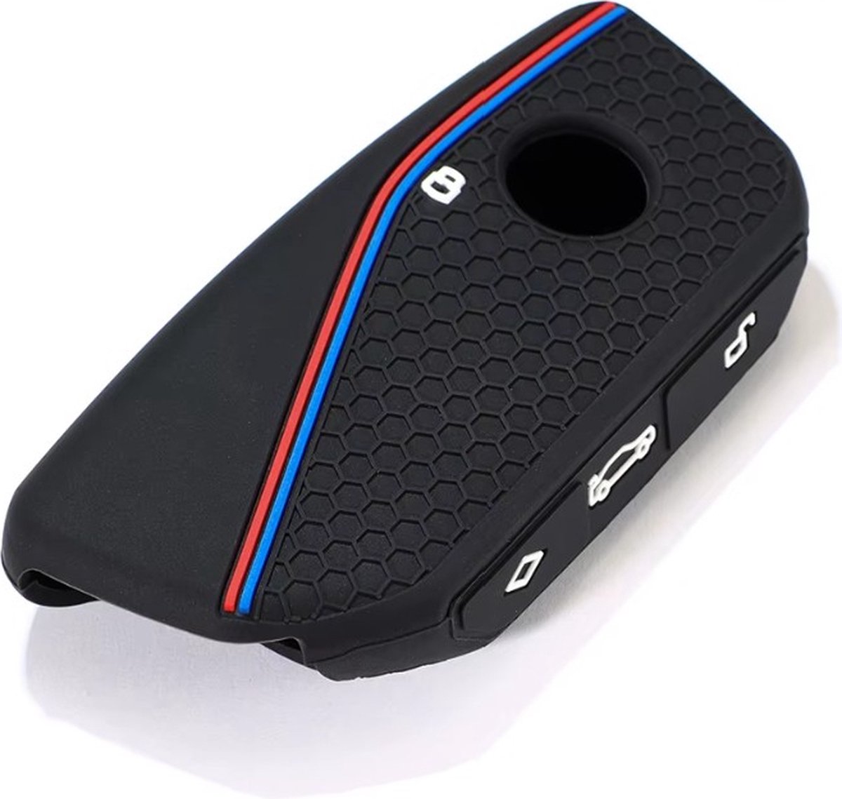 Siliconen Remote Cover Key Case key cover Zwart/Rood voor BMW 2-serie, BMW 3-serie, BMW 4-serie, BMW 5-serie, BMW 6-serie, BMW 7-serie, BMW 8-serie BMW X1, BMW X2, BMW X3, BMW X4, i7 BMW X1 / iX1 BMW iX Sport Sporty Rood Rood/Zwart - M3 M sport