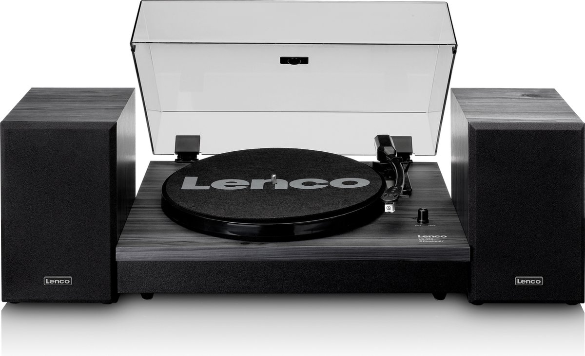 Lenco LS-300BK - Platenspeler met twee speakers en Bluetooth - Zwart