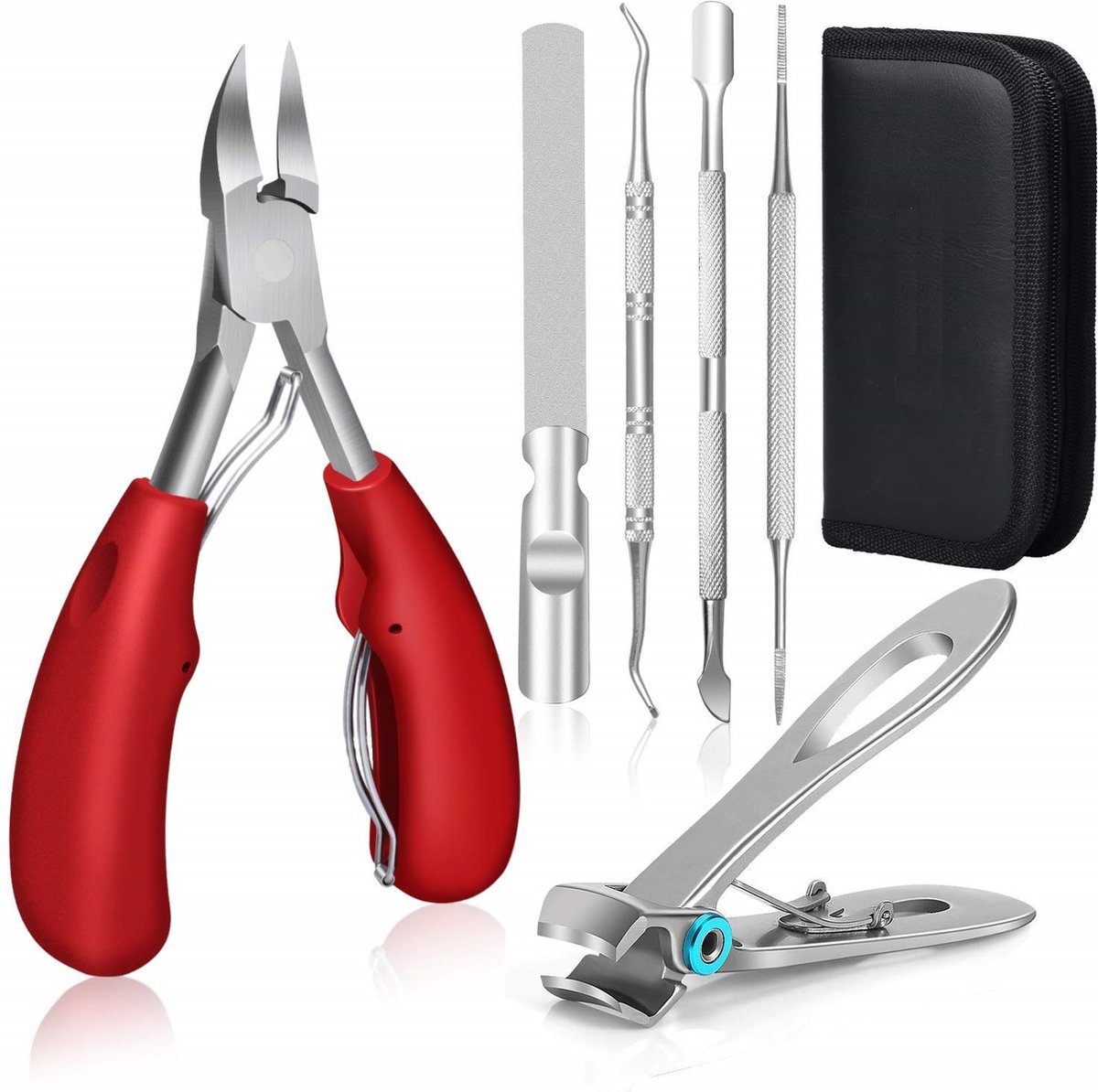 Goedkoopste 6 stuks - roestvrij staal - manicure gereedschapset - oorprikkers, nagelknipper - pedicure- en manicuregereedschapset - professioneel - nagelknipperset - voor dagelijks gebruik - rood