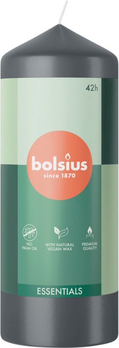 Bolsius - Stompkaars - Essentials - 150/58 - 1 Stuk - Stormy Grey