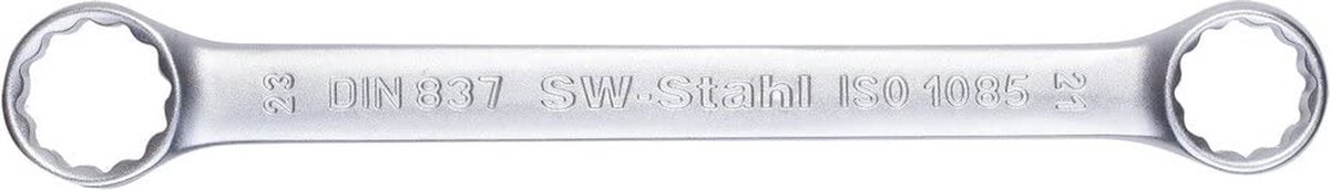 SW-Stahl 01314L dubbele ringsleutel 21 x 23 mm plat I rechte uitvoering I 12-kant I ringsleutel I dubbele sleutel I ringsleutel