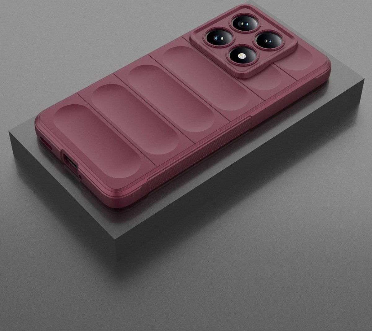 Mobigear Hoesje geschikt voor Xiaomi 14T Pro Telefoonhoesje Flexibel TPU | Mobigear Bumpy Backcover | 14T Pro Case | Back Cover - Rood
