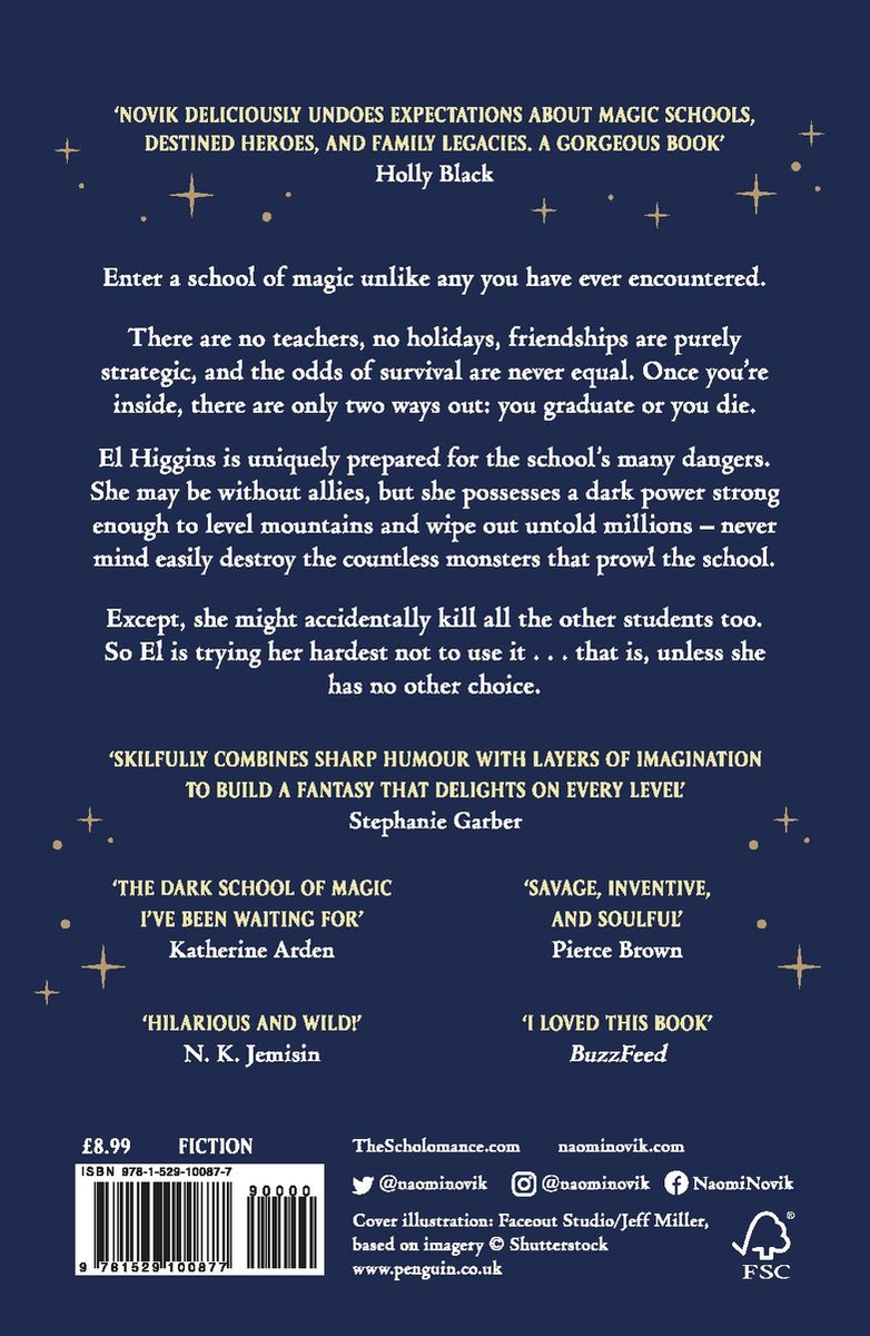 ISBN Deadly Education, Fantaisie, Anglais, 304 pages - back cover