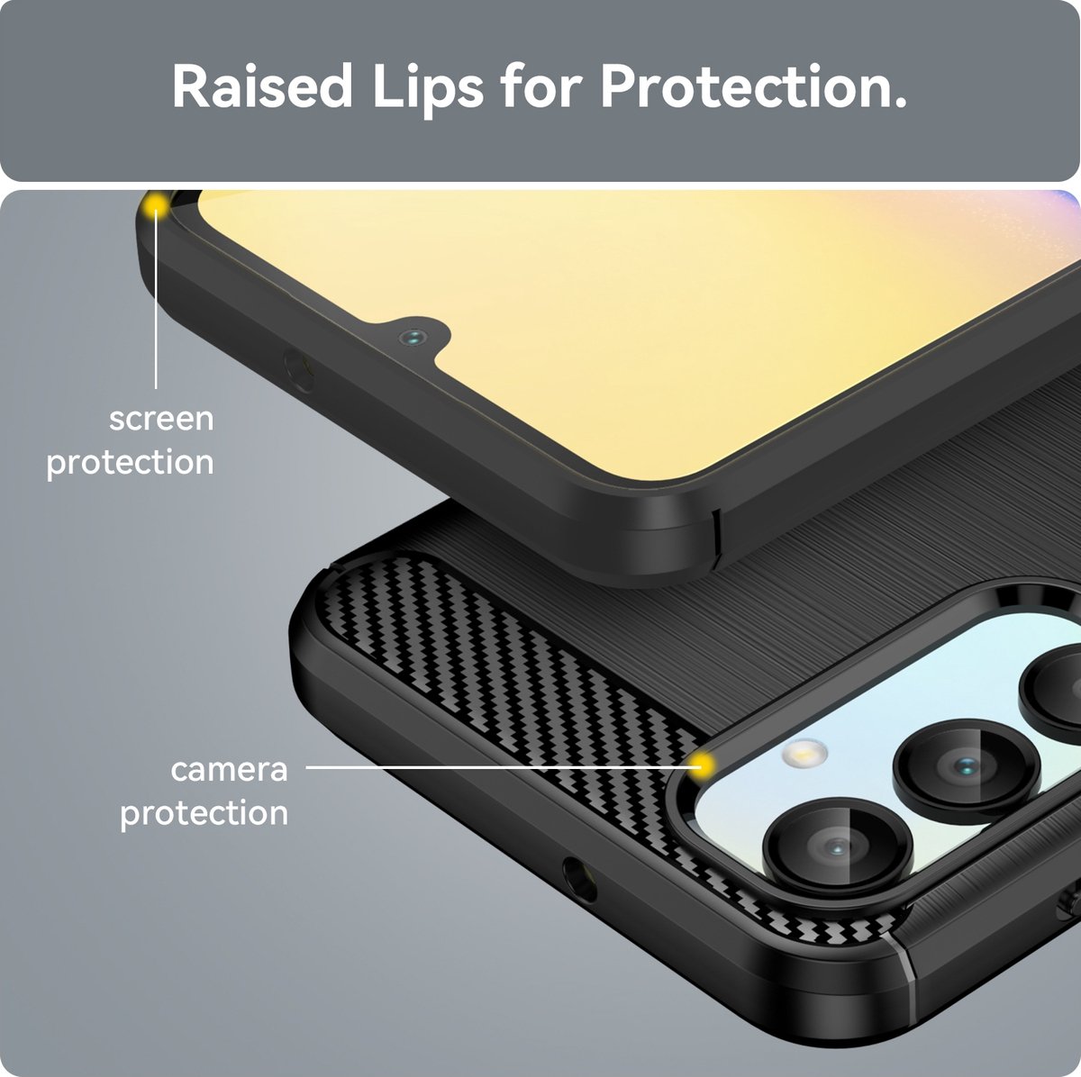 Mobigear Hoesje geschikt voor Samsung Galaxy A16 Telefoonhoesje Flexibel TPU | Mobigear Brushed Slim Backcover | Galaxy A16 Case | Back Cover - Zwart