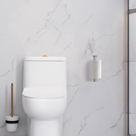 Roestvrijstalen Papierhouder Aikzik Toiletrolhouder Zelfklevend - Roestvrij Staal, Geen Boren, Voor Badkamer Of Keuken, Wit Toilet Roll Dispenser