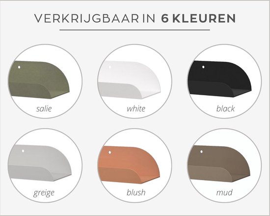 Hoya living - Fotolijstplank Lima - metaal - 80cm - Kleur Salie groen