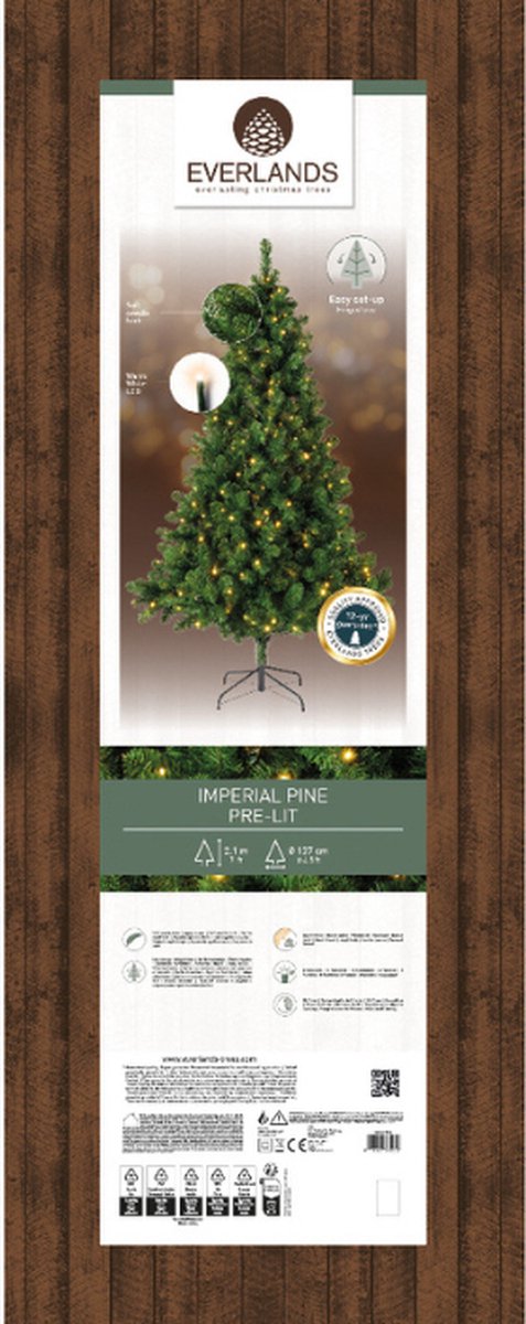 Everlands Imperial Pine Kunstkerstboom - 210 hoog - Met verlichting – foto 6