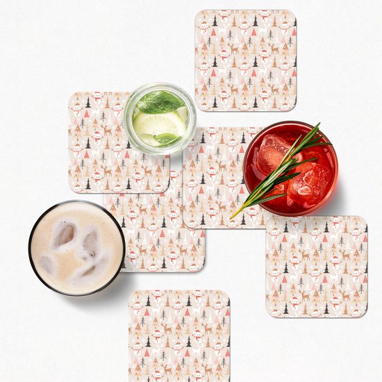 100 stuks kerstlabels, rode kraftlabels met kerstboom