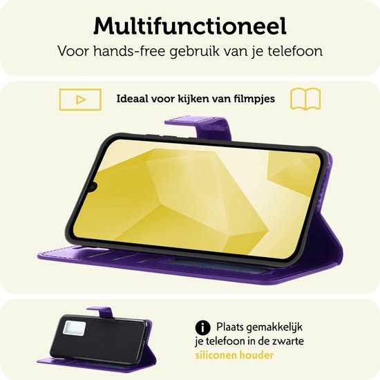 Coque pour Samsung A16 Case Book Case Cover Wallet Cover - Coque pour Samsung Galaxy A16 Case Bookcase Cover - Violet