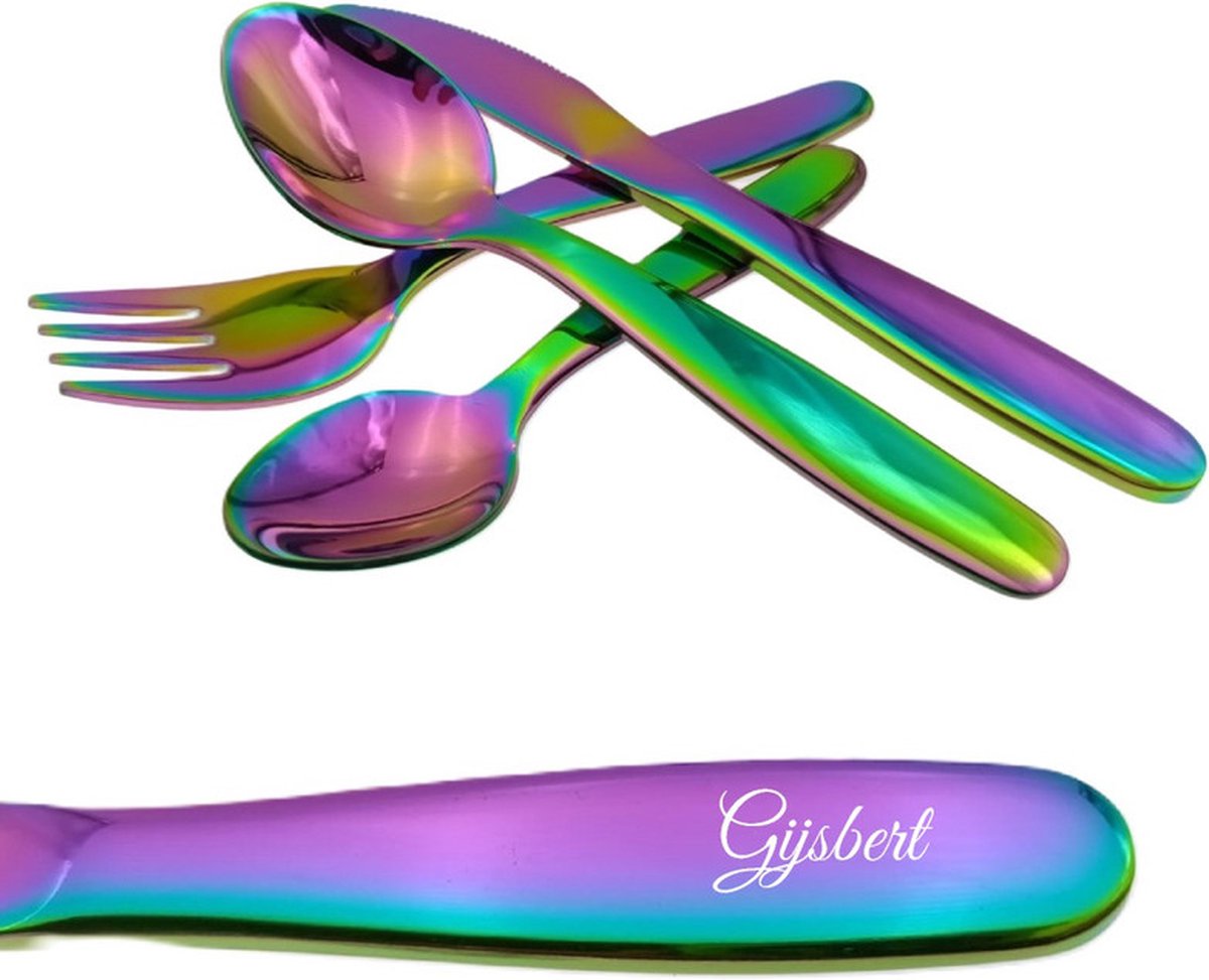 Goedkoopste Kinderbestek Met Naam Gravering - Gijsbert - Olie