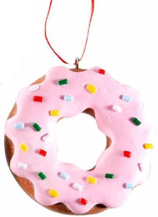 Pendentif donut - Pendentif sapin de Noël - Décorations de Noël - Boule de Noël - lot de 4