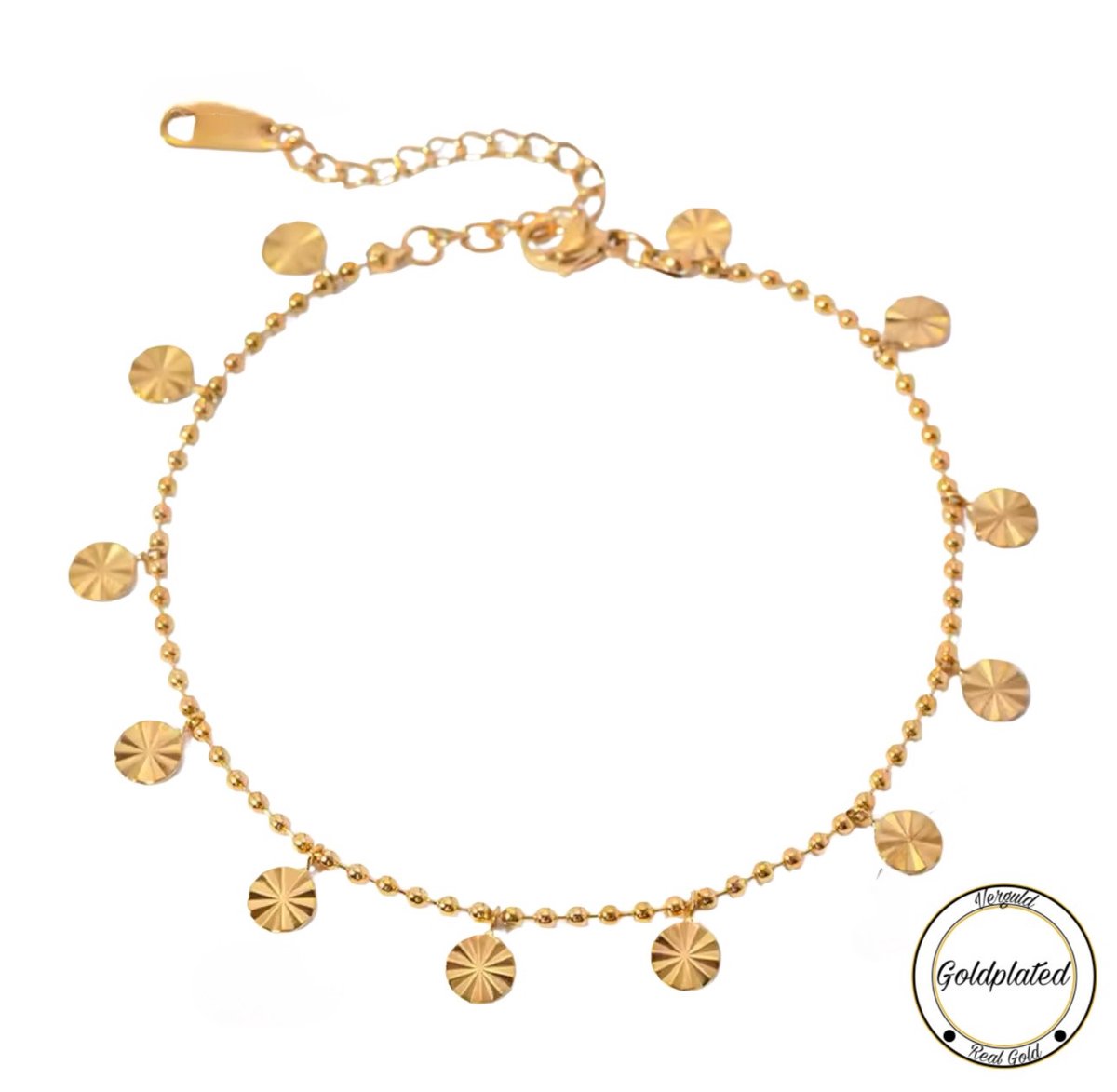 Borasi Ronde Bedels Enkelband Goudkleurig | Goldplated | Bedel | Enkelband | Dames Sieraden |