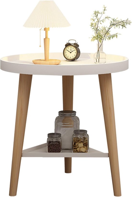 Moderne ronde bijzettafel met wit imitatiemarmeren blad, salontafel Moderne ronde bijzettafel met wit imitatiemarmeren blad, salontafel