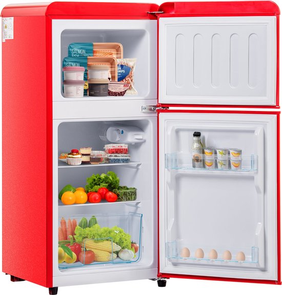 Merax Retro Mini Koelkast Koel vriescombinatie Compacte Dubbele merax-retro-mini-koelkast-koel-vriescombinatie-compacte-dubbele