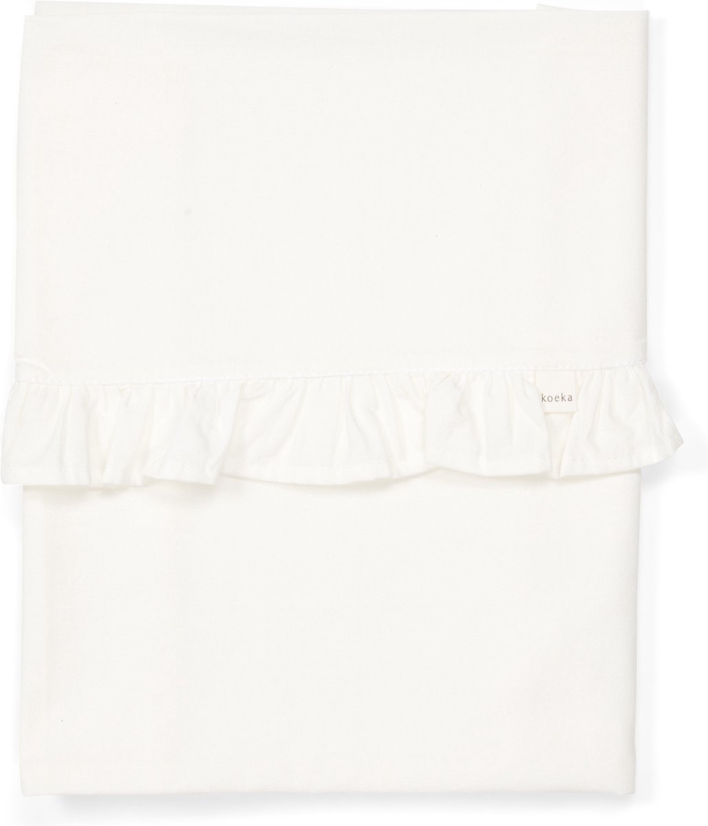 Koeka ledikantlaken Ruffle milky 110x140