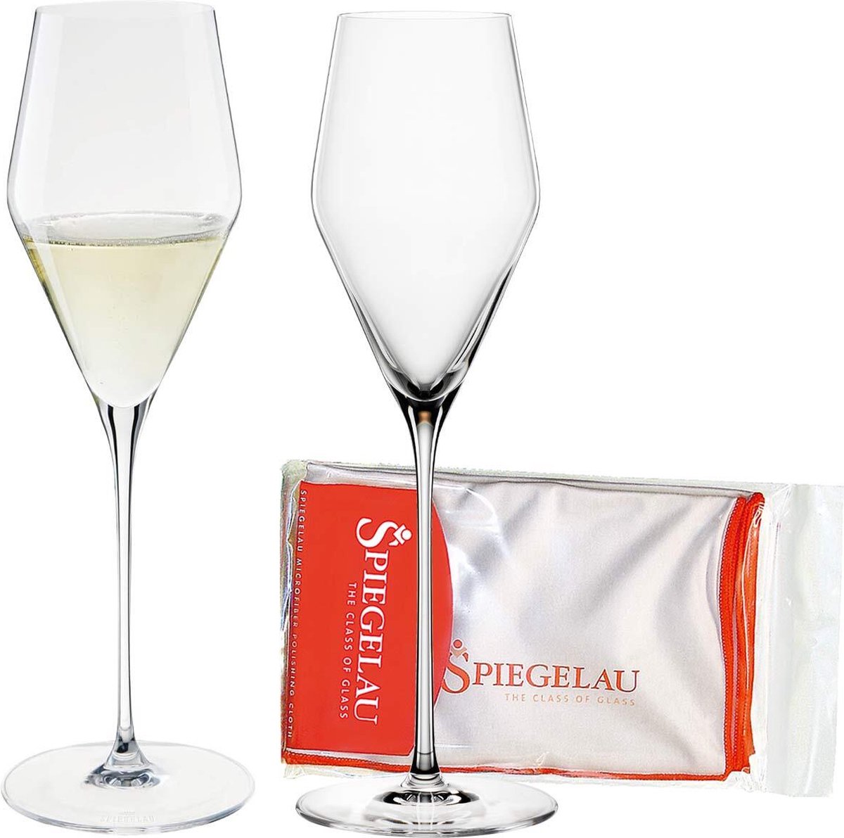 Champagnergläser + Poliertuch Definition 250 ml Set van 2