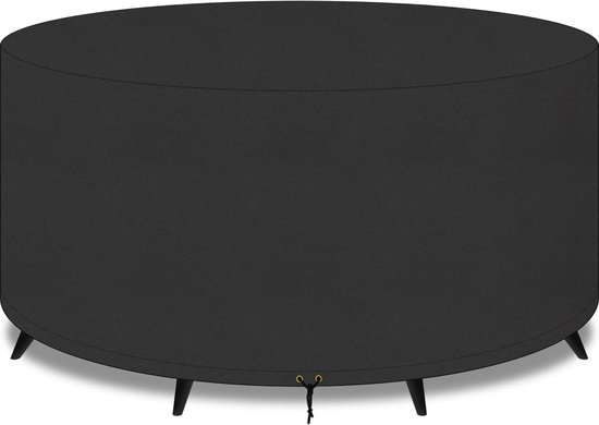 Tuinmeubelhoezen,420D Oxford Ronde Tuinmeubelhoes,220x80cm Buiten Tafelstoelen Rotan Meubelhoezen Beschermende Terrasmeubelhoes,Waterdichte, Winddicht,UV-Bestendig-Zwart
