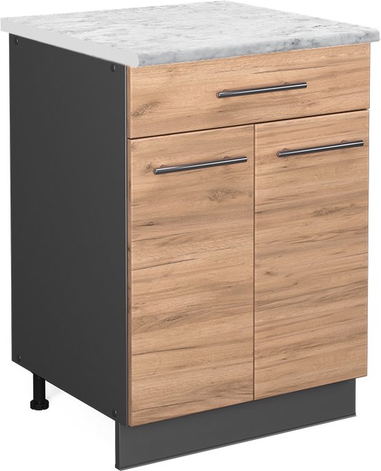 Vicco Hangkast R-Line, Blauw-grijs/Krachtige eik goud, 40 cm