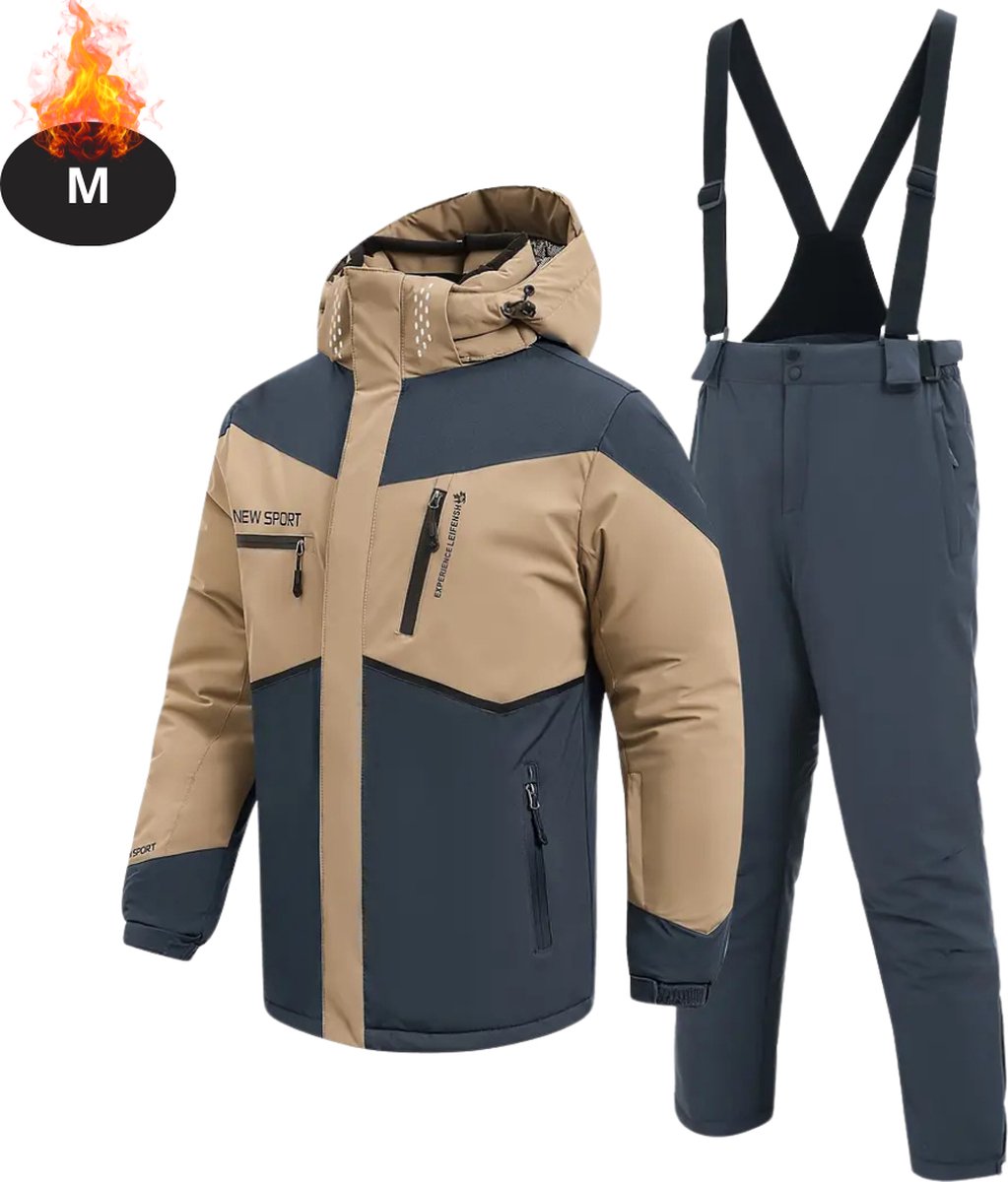 Livano Skipak SkiBroek Skijas Ski Suit Wintersport Heren 2-Delig Beige