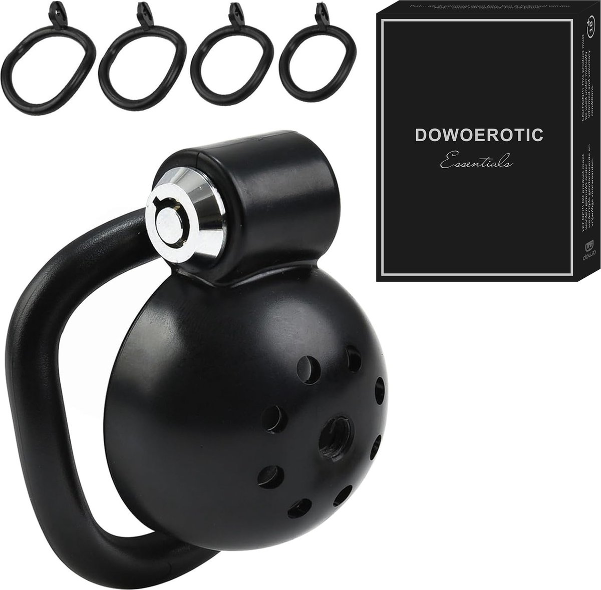 DOWO® - Mini Locker - Kuisheidskooi- Chastity cage - Peniskooi – Hemisferisch - ABS - Zwart - 4 Maten