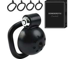 DOWO® - Mini Locker - Kuisheidskooi- Chastity cage - Peniskooi – Hemisferisch - ABS - Zwart - 4 Maten