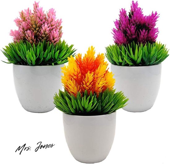 4 Stuks Kunstmatige Planten voor Slaapkamer Badkamer Kuken Interieurdecoratie (Bruine Pot, 011