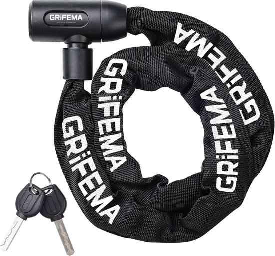 Fietsslot, diefstalbeveiliging met sleutel, kettingslot met sleutel, houder voor racefietsen, fietsketting, stalen ketting, motorfiets, scooter, met 7 mm dikte