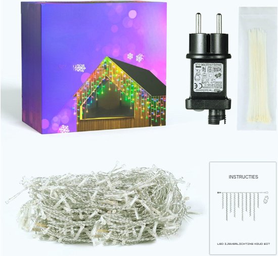 Lichtsnoer voor buiten, 5 m, 200 leds, met timer, IP44 waterdicht, 8