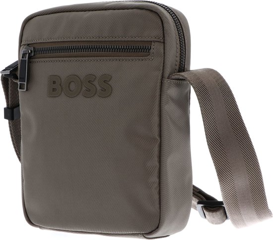BOSS Schoudertas met rubberen labelprint, model 'CATCH 3.0' in zwart