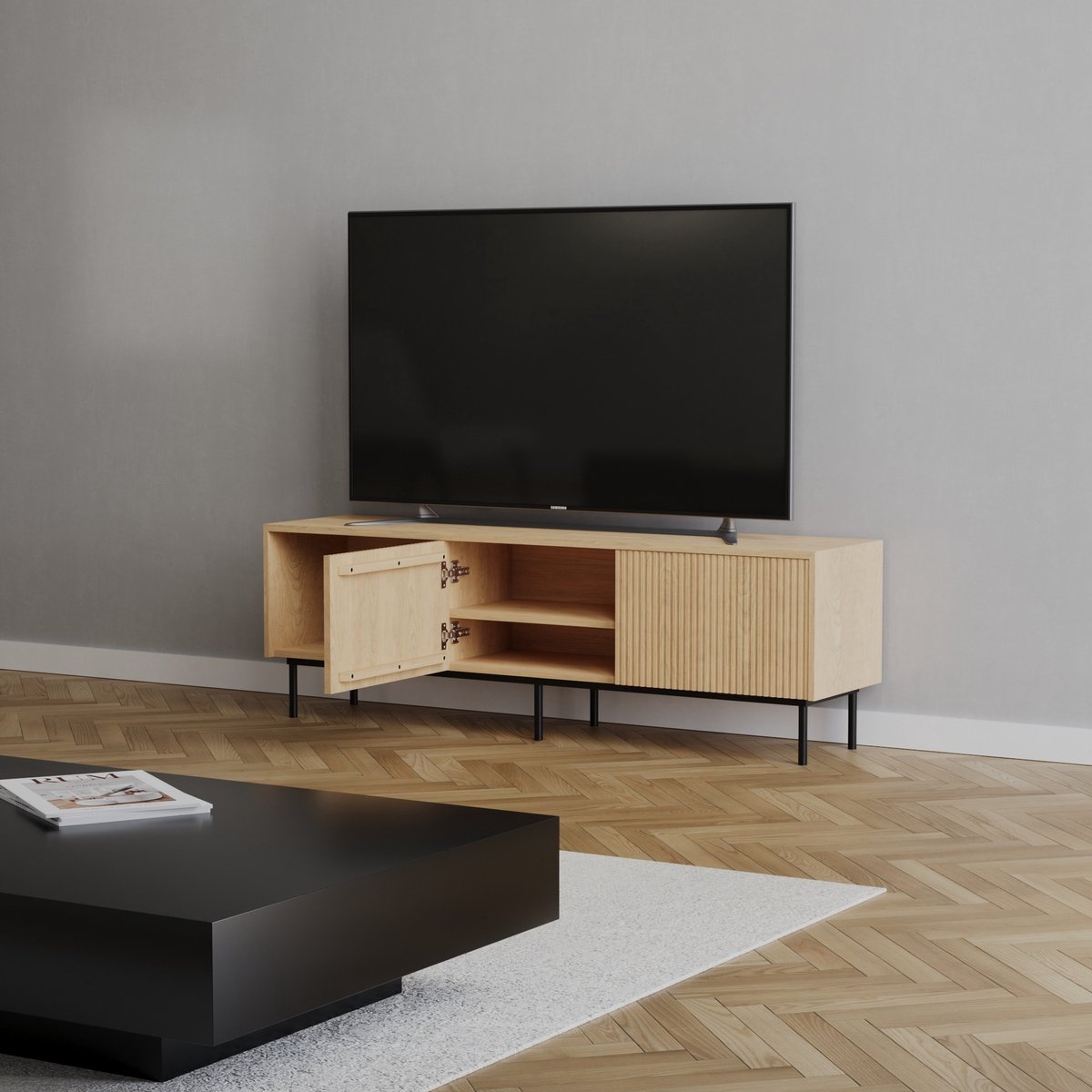 Bronx71 Tv-meubel Ray blank eiken 150 cm