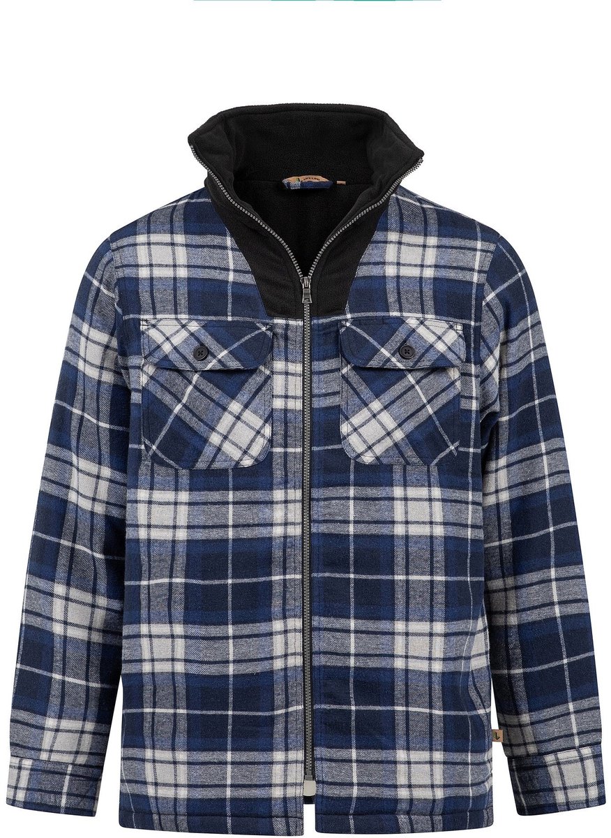 Peter Gevoerd Flanel Vest Check Heren Zwart