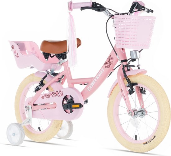 Cortego Meisjesfiets 16 inch Roze - Kinderfiets incl. voordrager 3, 4 Cortego Meisjesfiets 16 inch Roze - Kinderfiets incl. voordrager 3, 4