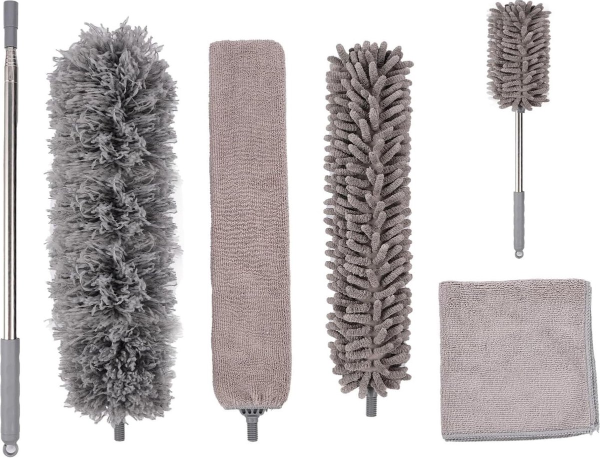 Goedkoopste White-Label® Telescopische Plumeau - Ragebol – Uitschuifbaar - Grijs