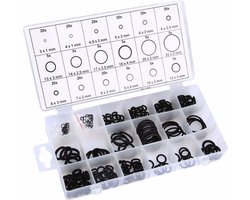 O-ringen rubberen ringen - 225 stuks - 18 maten - 6x2mm - met assortimentbox