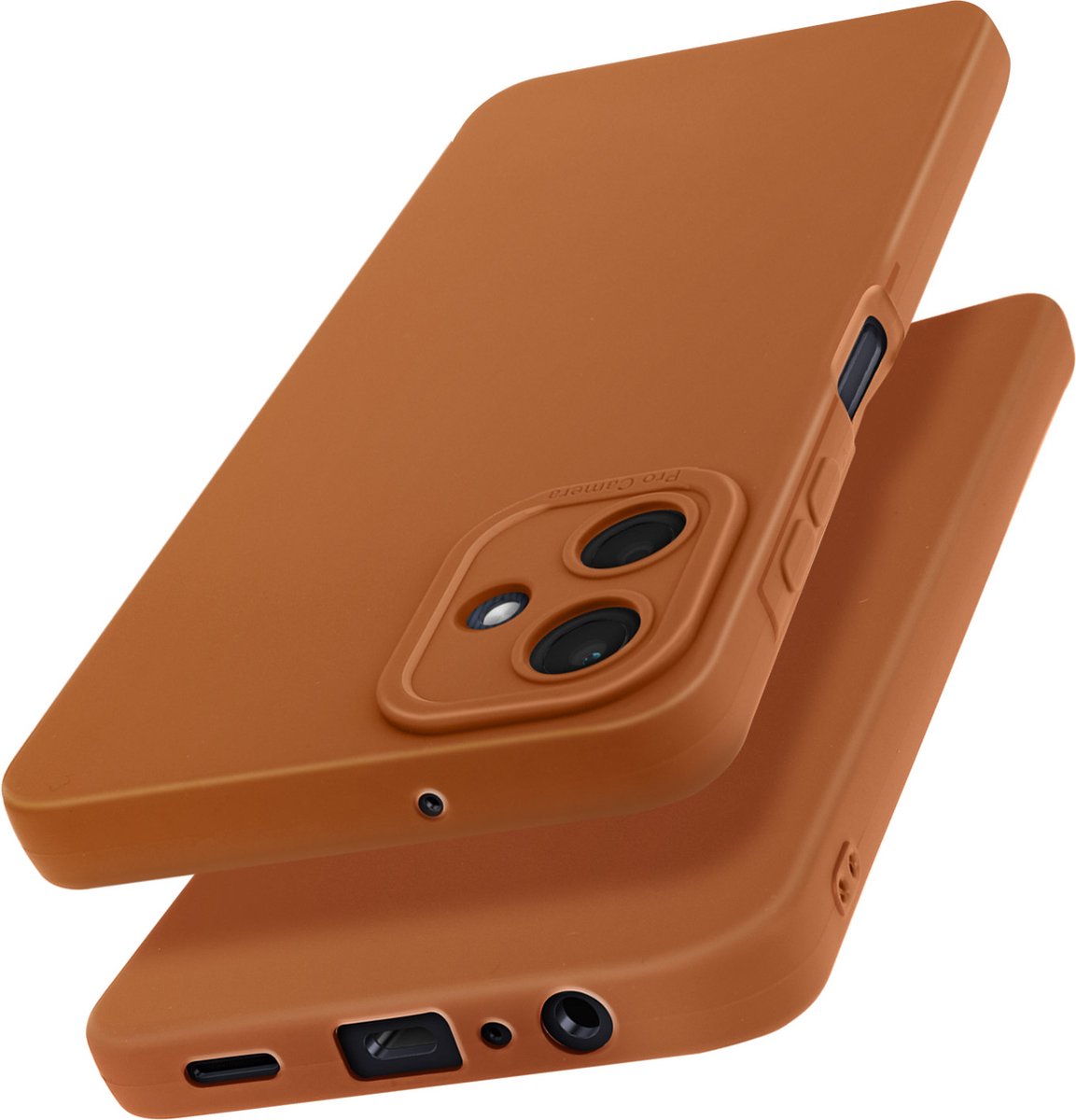Avizar Dekking Geschikt voor Samsung Galaxy A06 Silicone Mat Blok Camera Beschermd, Bruin